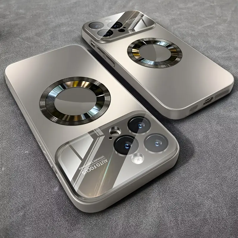 The Ultimate Luxury Titanium-Colored Magnetic Wireless Charging Phone Case for iPhone
